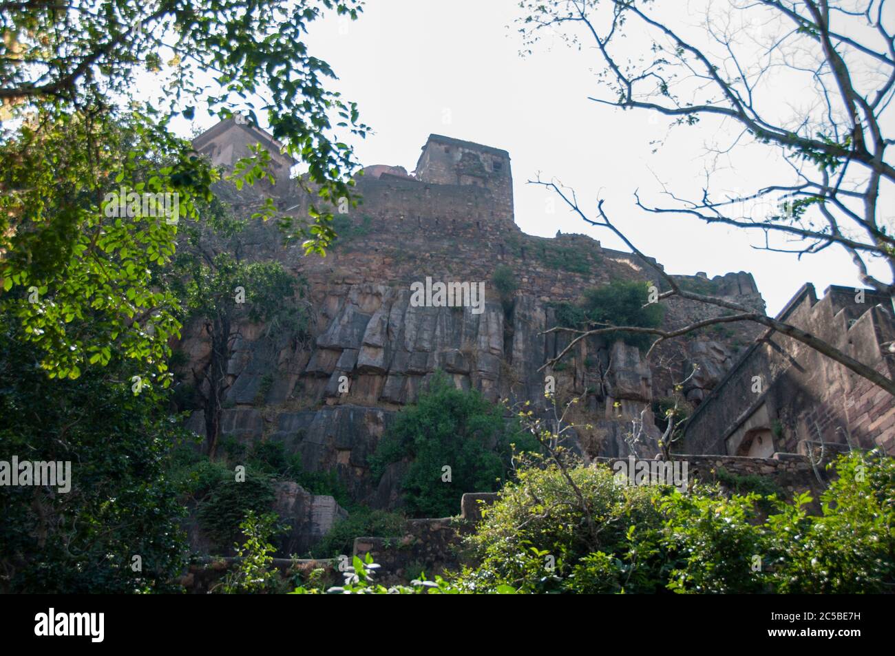 Ranthambore Fort liegt innerhalb des Ranthambore National Park, in der Nähe der Stadt Sawai Madhopur, der Park ist das ehemalige Jagdgebiet des Maharaja Stockfoto