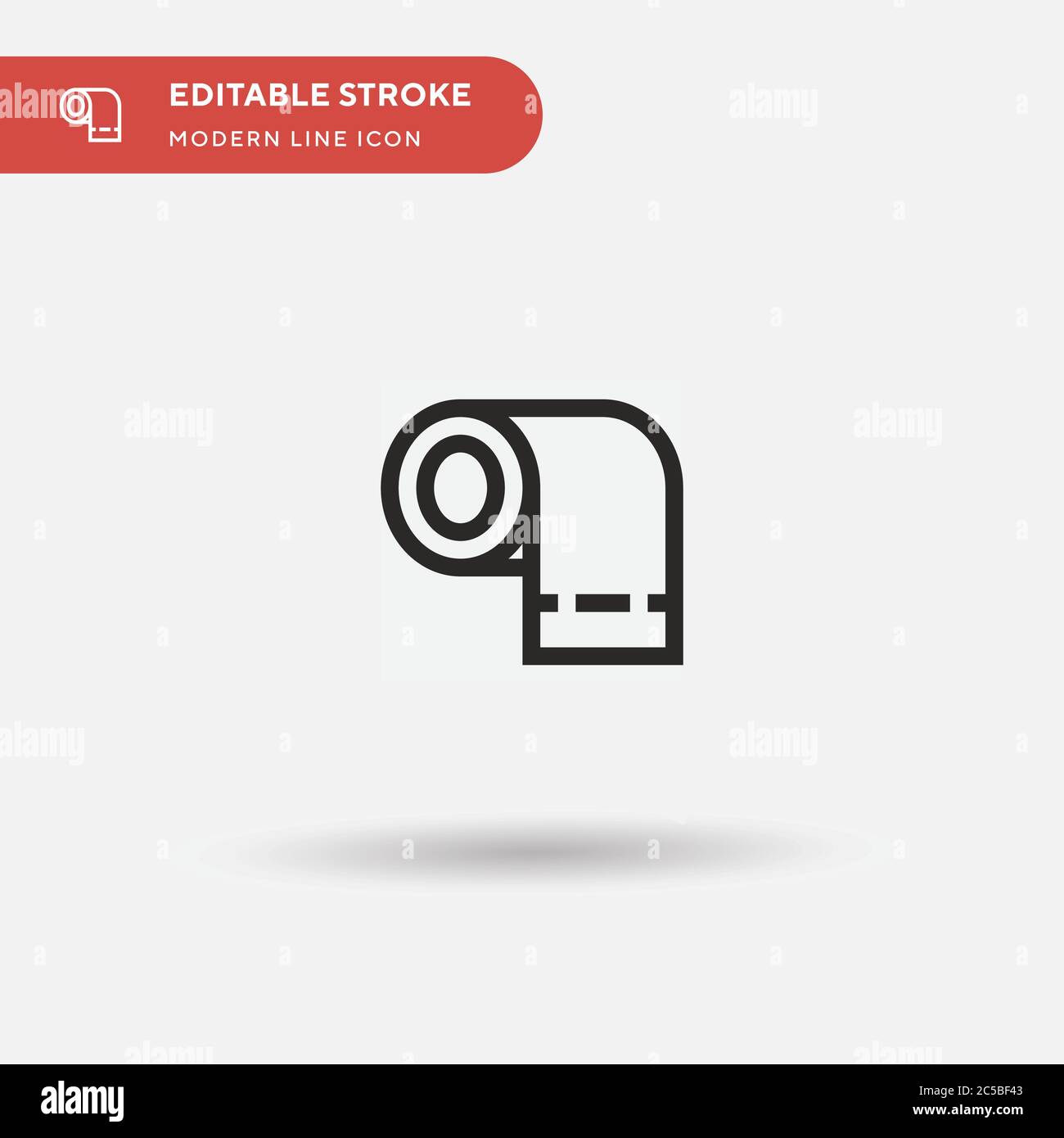 Toilettenpapier einfaches Vektor-Symbol. Illustration Symbol Design Vorlage für Web mobile UI Element. Perfekte Farbe modernes Piktogramm auf bearbeitbaren Strich. Toilettenpapier-Symbole für Ihr Geschäftsprojekt Stock Vektor