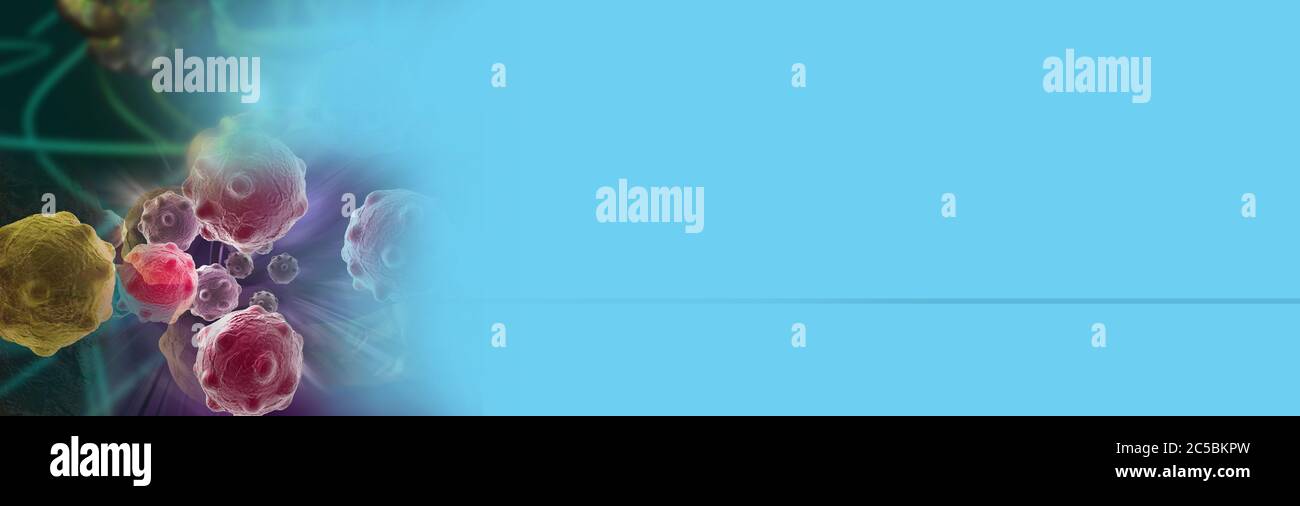 Digitale 3d-Darstellung von Krebszellen Stockfoto