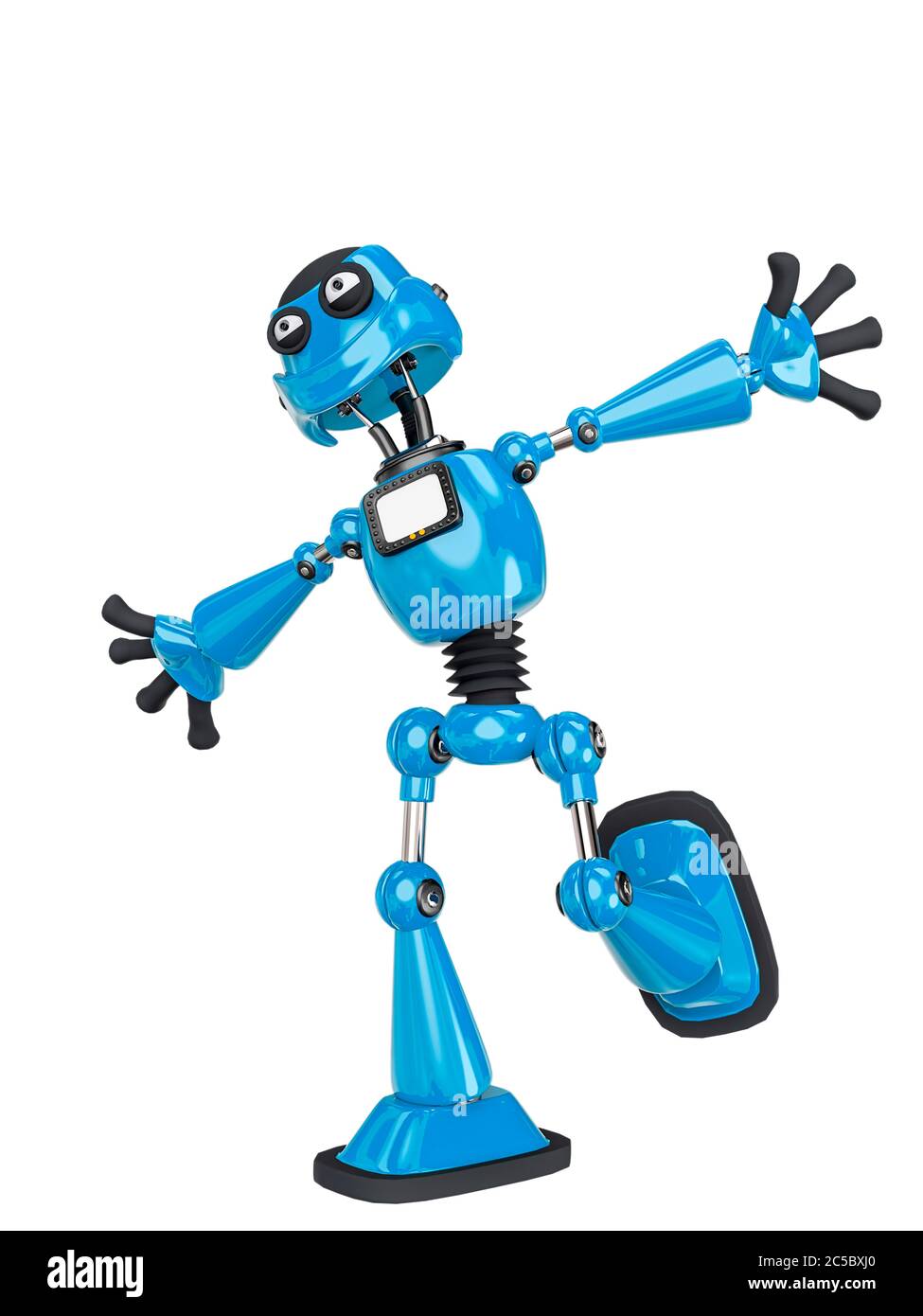 Roboter Cartoon läuft kostenlos, 3d-Illustration Stockfotografie - Alamy