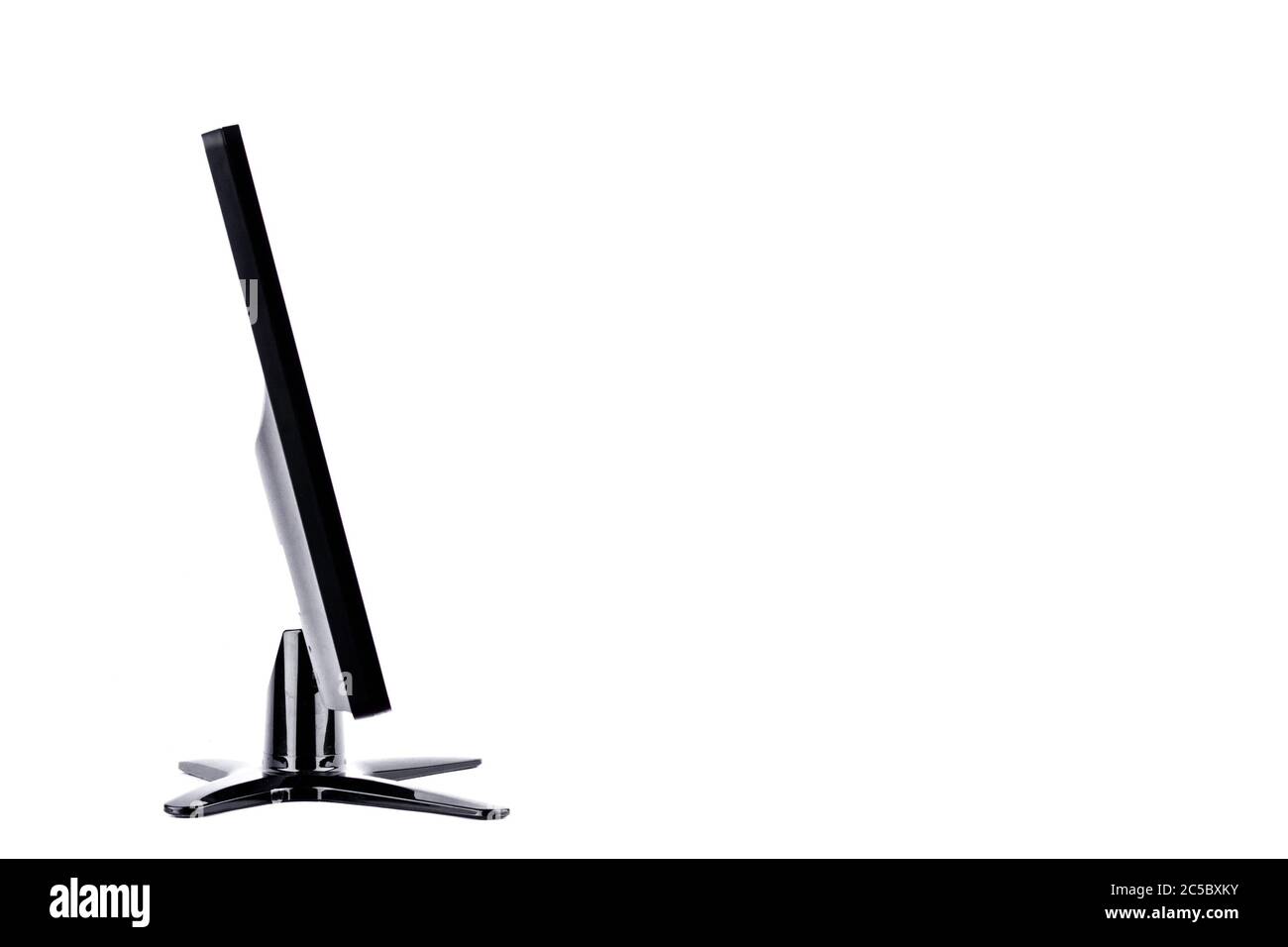 Seite des Bildschirms LED-Monitor Computer-Display auf weißem Hintergrund Hardware Desktop-Technologie isoliert Stockfoto