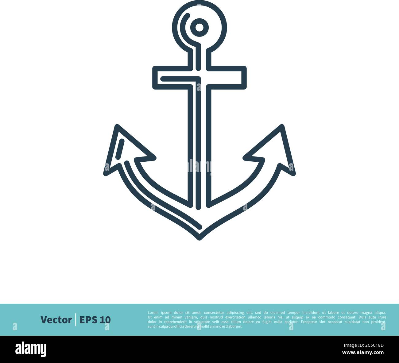 Anchor Icon Vektor Logo Vorlage Illustration Design. Vektor EPS 10. Stock Vektor