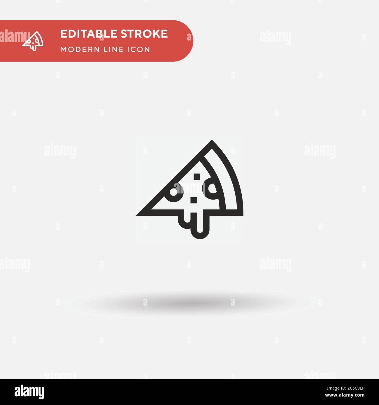 Einfaches Vektorsymbol Pizza Slice. Illustration Symbol Design Vorlage für Web mobile UI Element. Perfekte Farbe modernes Piktogramm auf bearbeitbaren Strich. Pizza Slice Icons für Ihr Business-Projekt Stock Vektor