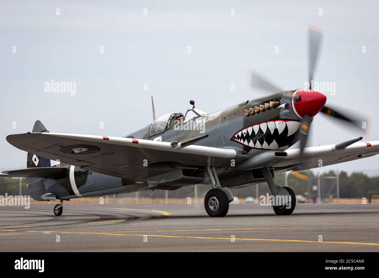 Supermarine Spitfire MK VIII VH-HET in der Royal Australian Air Force (RAAF) Markierungen durch die ihlienworth Aviation Museum betrieben. Stockfoto