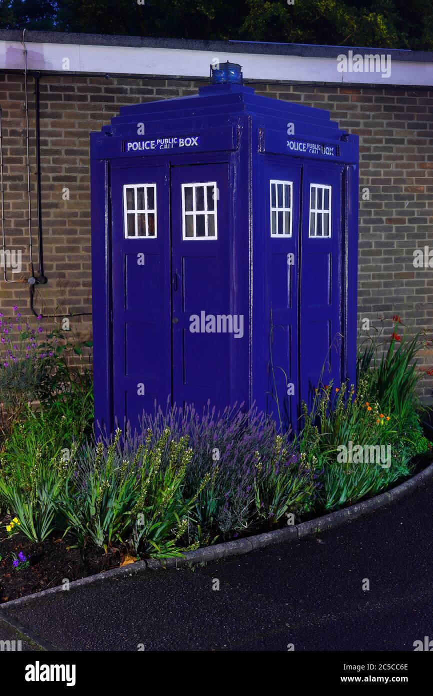 Eine alte fahioned Polizei-Call-Box in einem erhaltenen Zustand in Wetherby Polizeistation in West Yorkshire Stockfoto