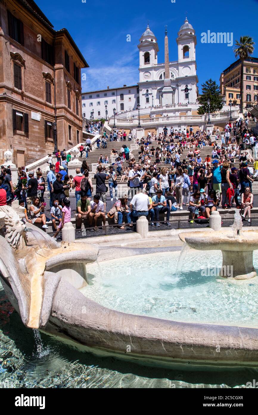Piazza di Spagna und Spanische Treppe in Rom Italien Stockfoto