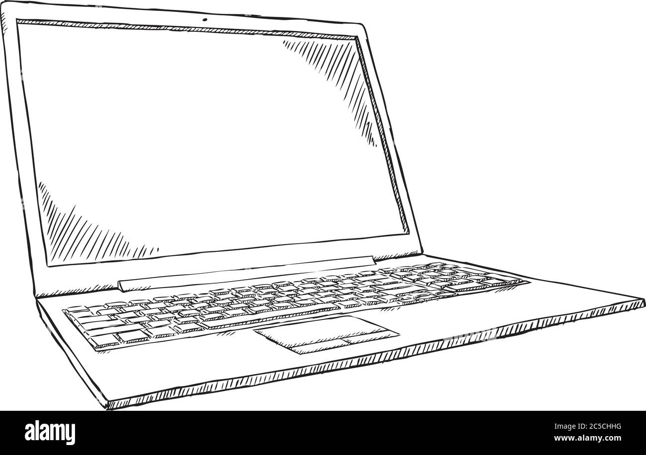 Schwarz-weißes handgezeichnetes Notizbuch. Handgezeichnete Doodle-Vektorgrafik. Stock Vektor