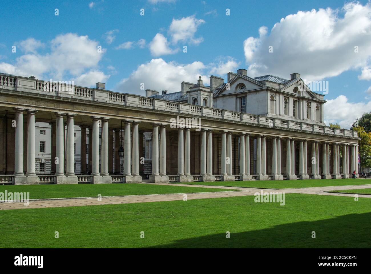 Old Royal Naval College, Greenwich, London, Großbritannien; englischer Barockbau des 17. Jahrhunderts. Stockfoto