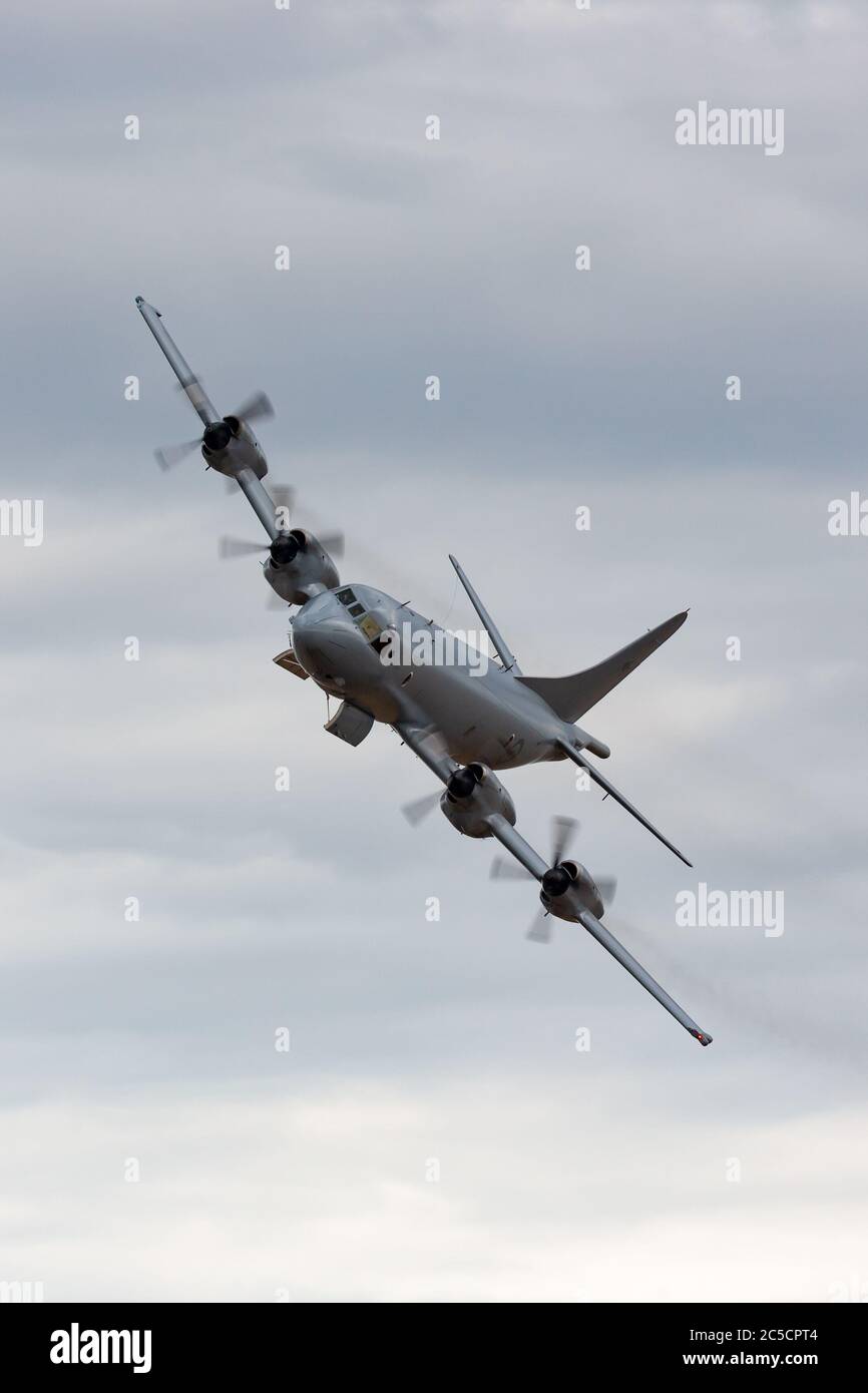 Royal Australian Air Force (RAAF) Lockheed AP-3C Orion Maritime Patrol und Anti-Submarine Warfare Flugzeuge von RAAF Base Edinburgh. Stockfoto