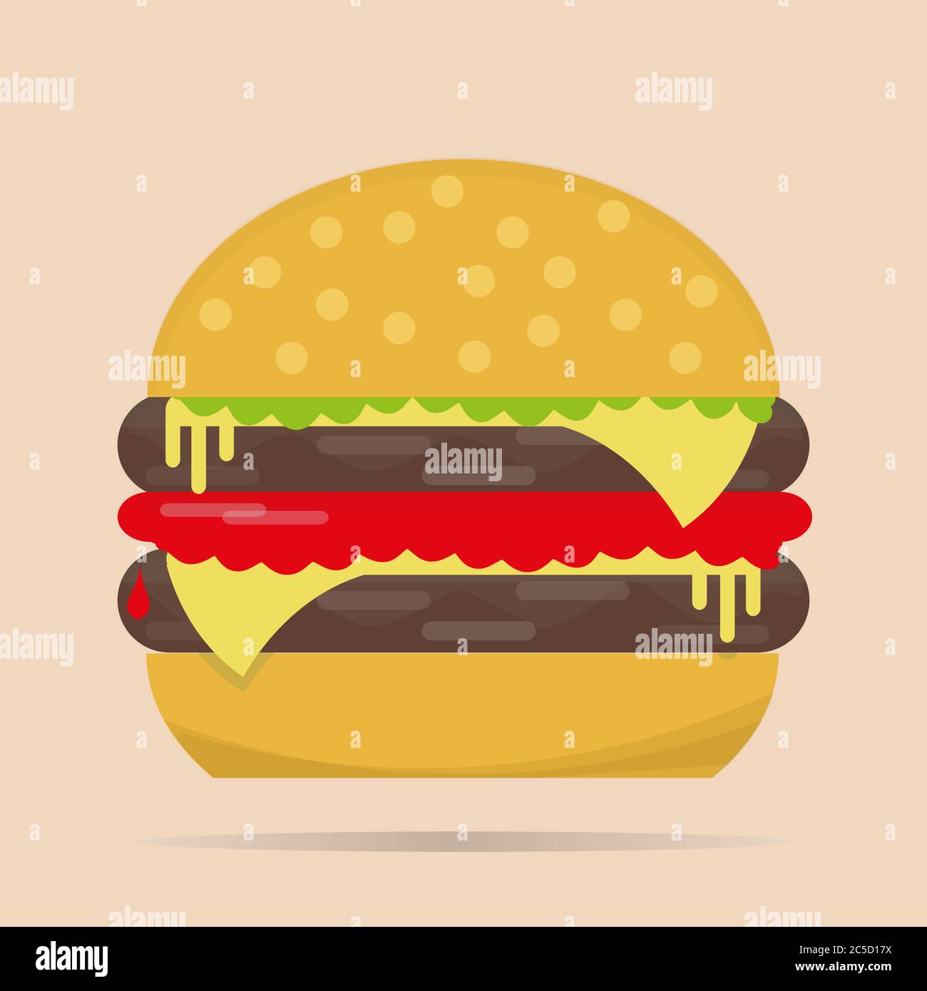 Cheeseburger Vektor Zeichnung Stock Vektor