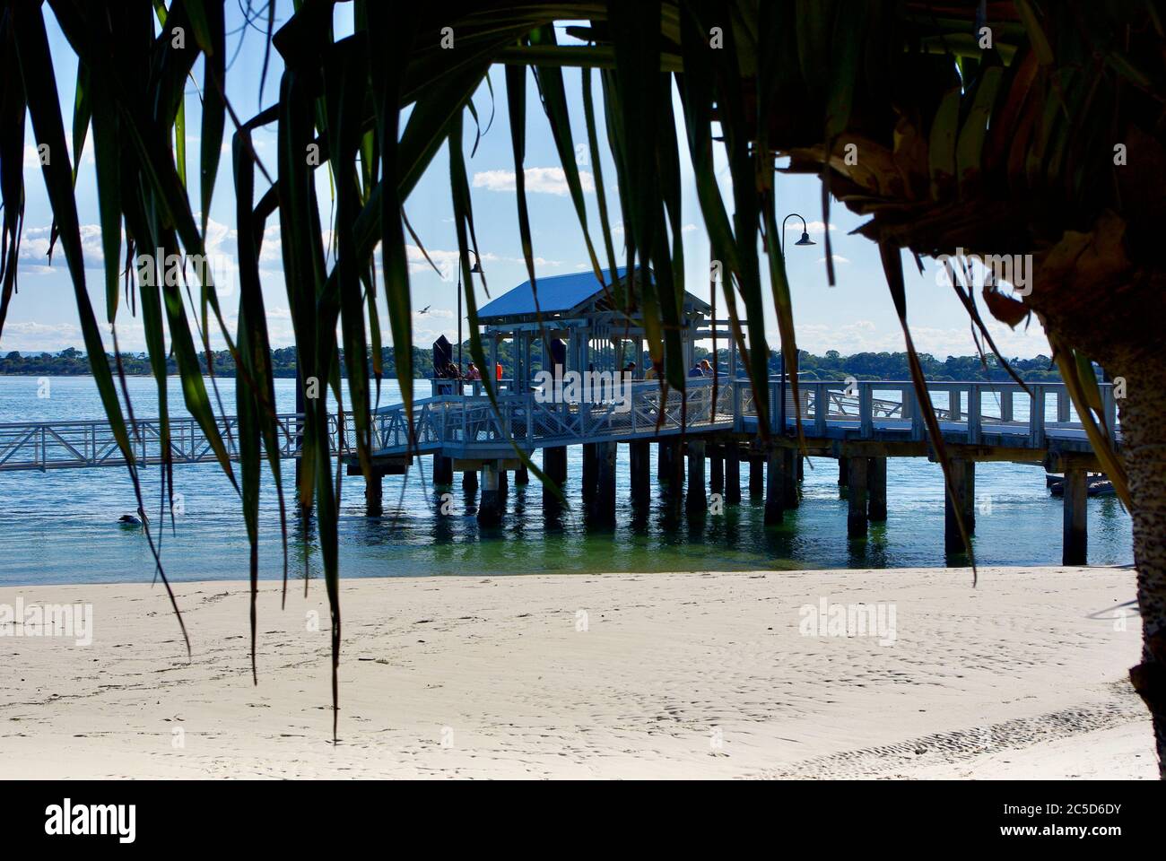 Bribie Island Jetty in Bongaree in der Pumicestone Passage Queensland Australien Stockfoto