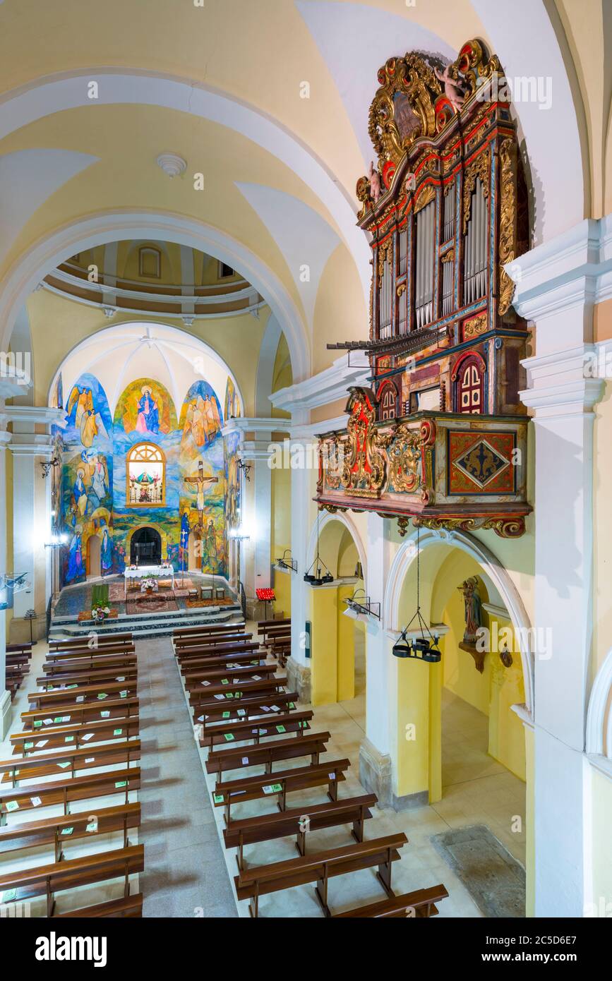 Iglesia De La Virgen De La Jonquera, Organo Barroco, La Pobla de Cérvoles, Les Garrigues, Lleida, Katalonien, Spanien Stockfoto