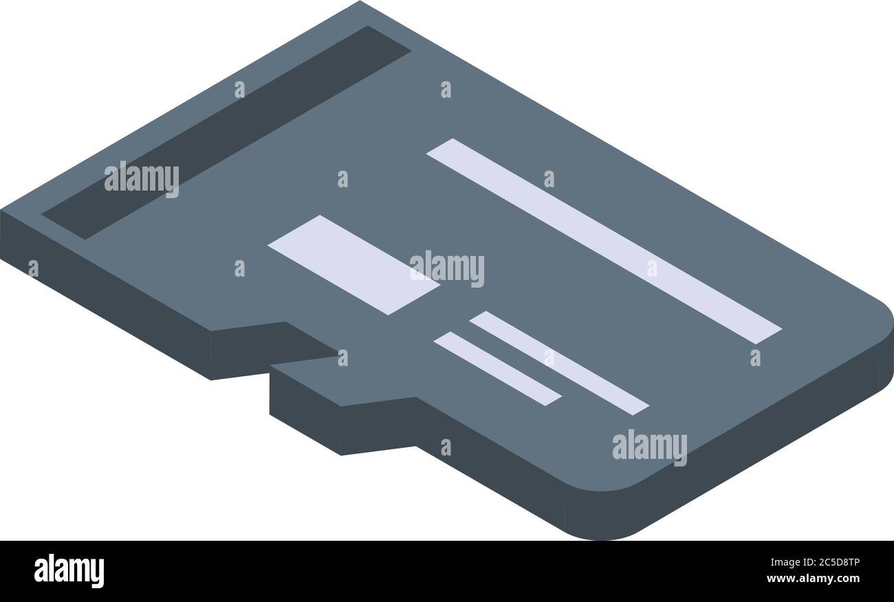 Micro sd-Speichersymbol, isometrischer Stil Stock Vektor