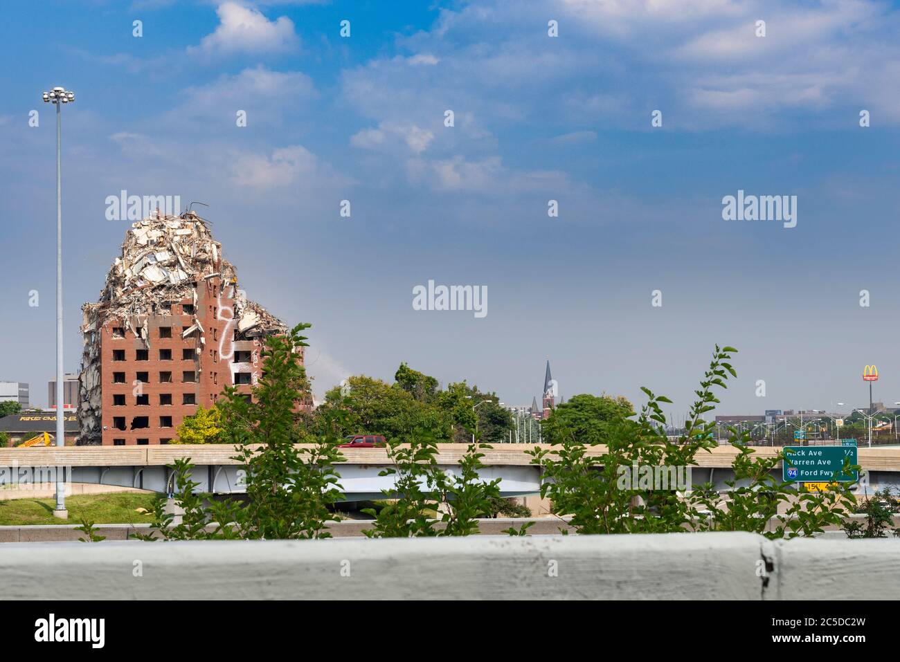 Detroit, Michigan, USA - 19. August 2014: Wohngebäude in Detroit abgerissen. Stockfoto