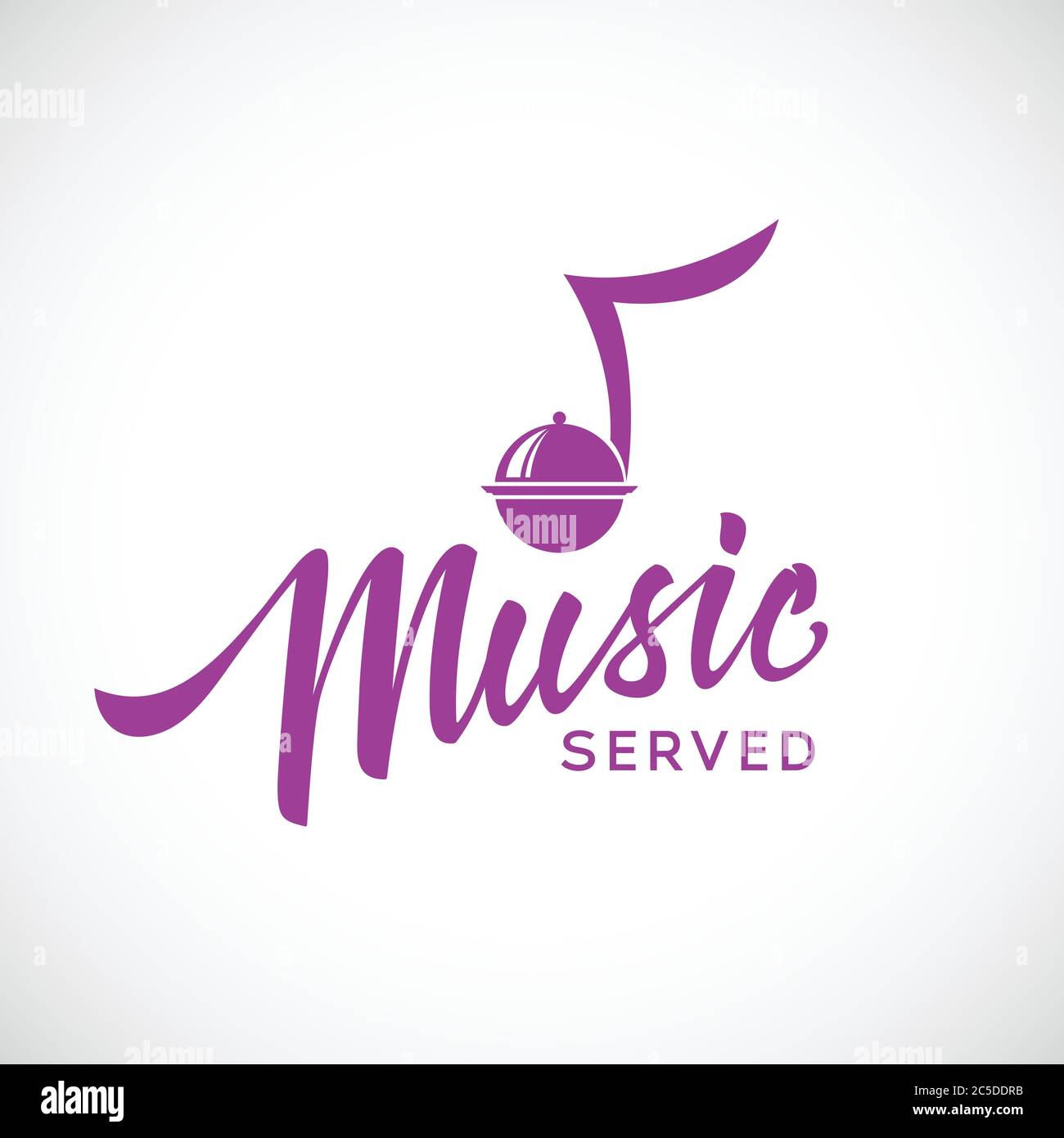 Musik serviert Vektor-Konzept-Symbol mit Hand-Schriftzug Stock Vektor