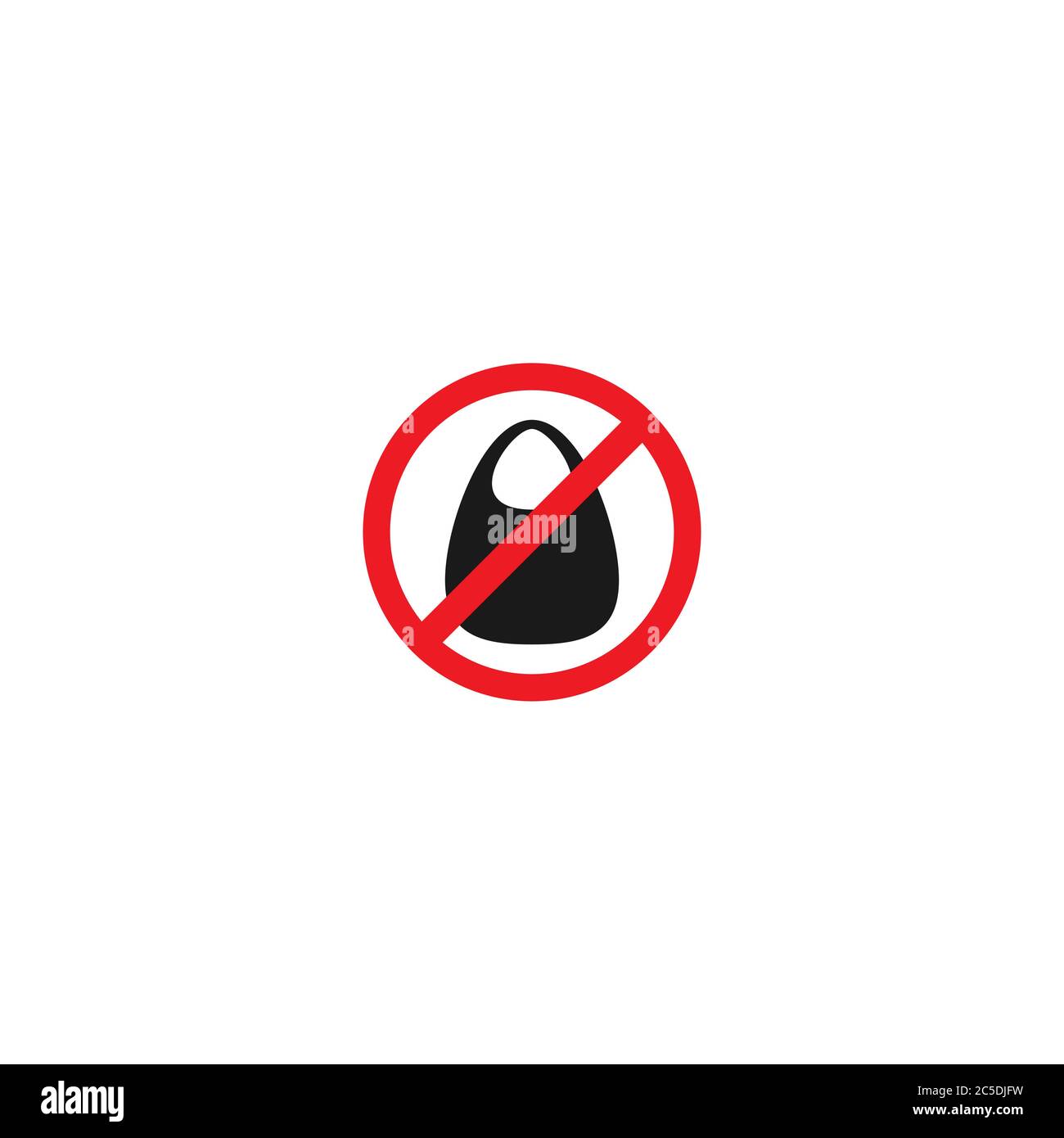 Plastikbeutel gekreuzt. stoppen Sie, Einweg PET-Paket. Speichern Sie die Erde, Umwelt Konzept. Verboten, Polyäthylen, Zellophan Pakete. Vektor krank Stock Vektor