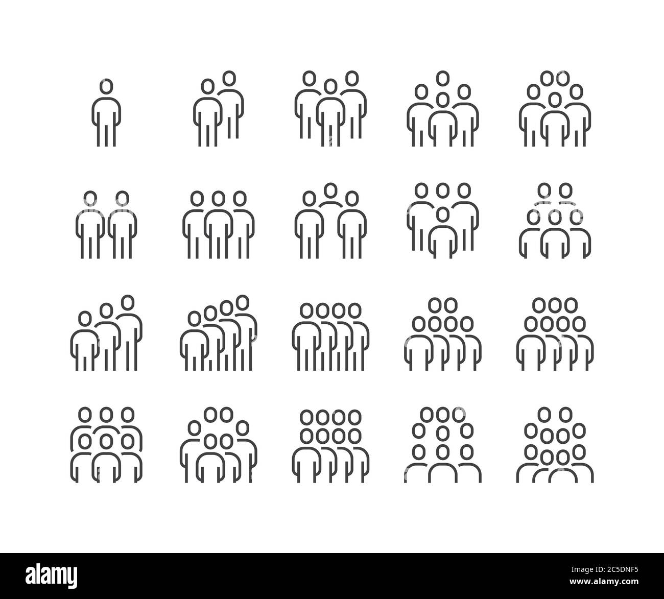 Moderne Umriss Symbol Design-Set - Gruppe von Menschen Illustration Vektor eps 10 für Web, Internet, Mobile, Benutzeroberfläche, etc. Stock Vektor
