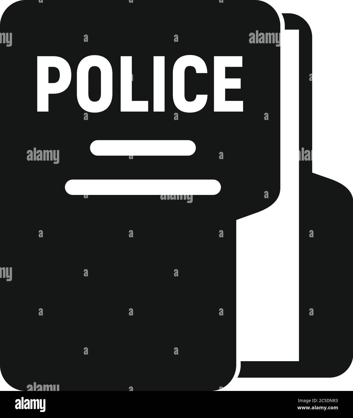 Symbol für Ordner der Polizeidienststelle. Einfache Abbildung der Polizei Station Ordner Vektor-Symbol für Web-Design isoliert auf weißem Hintergrund Stock Vektor