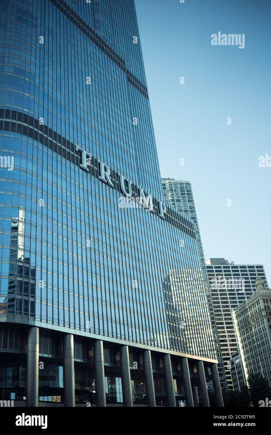 Chicago, Illinois, USA – 30. Juni 2018, Trump International Hotel and Tower (nur für redaktionelle Verwendung) Stockfoto