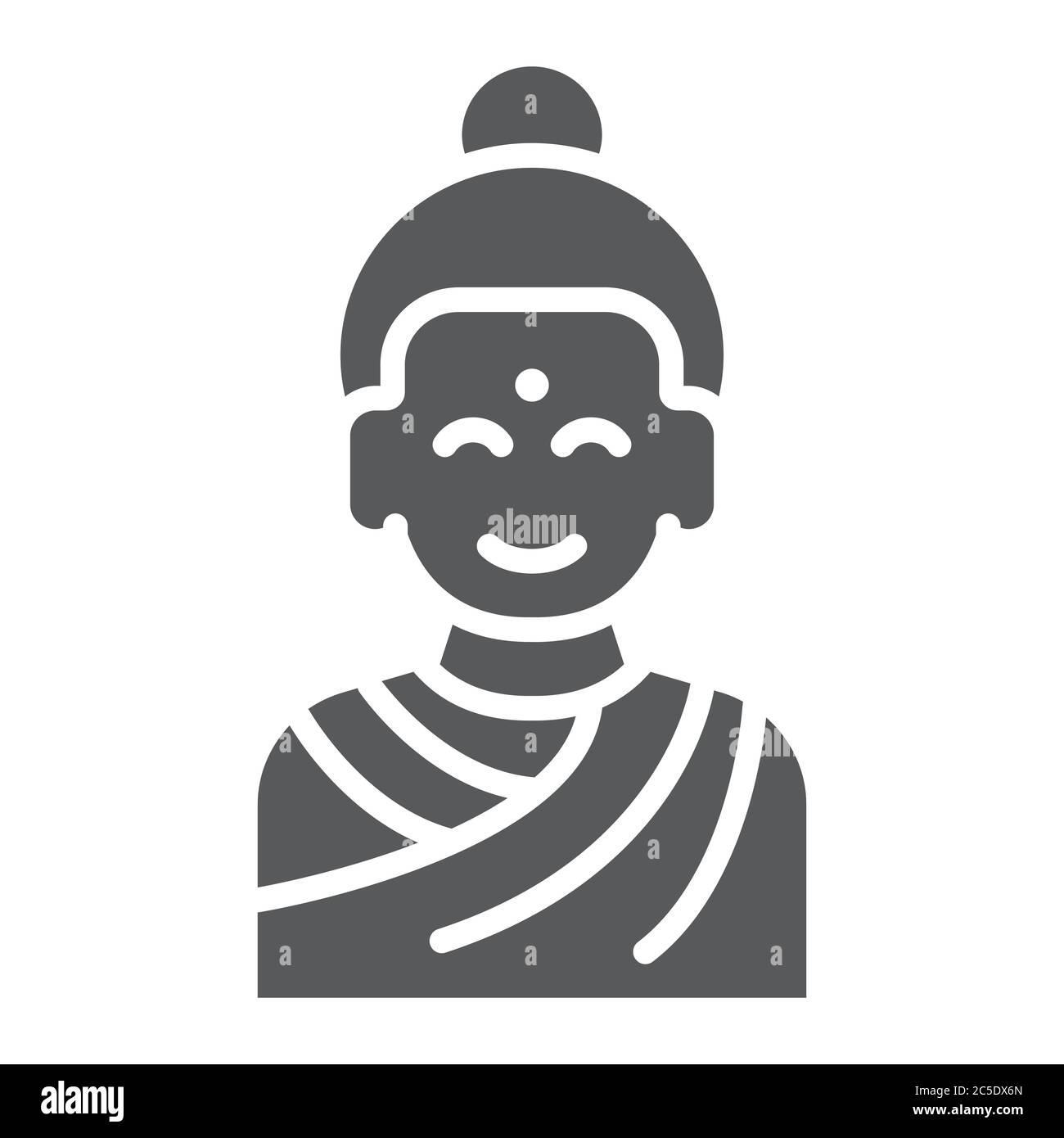Buddha Glyphe Ikone, Meditation und buddhismus, meditierende Person Zeichen, Vektorgrafik, ein solides Muster auf weißem Hintergrund. Stock Vektor