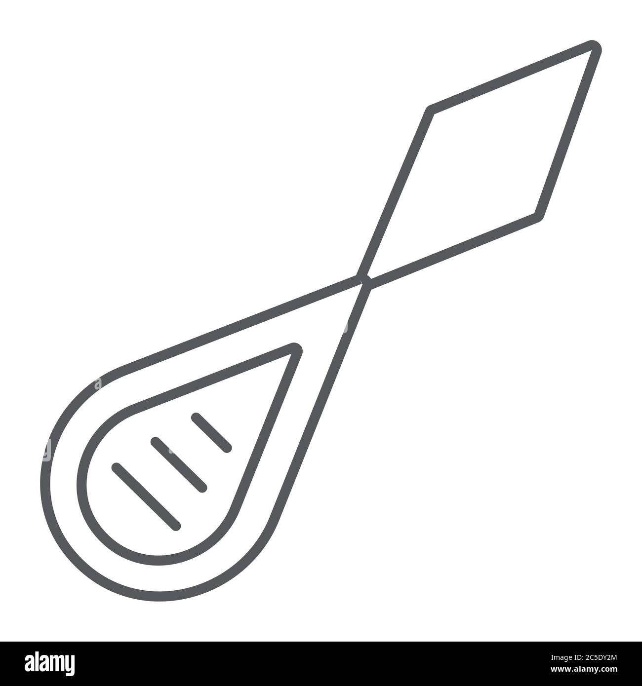 Nadel Threader dünne Linie Symbol, Schneider und nähen, Nähausrüstung Zeichen, Vektor-Grafiken, ein lineares Muster auf weißem Hintergrund. Stock Vektor