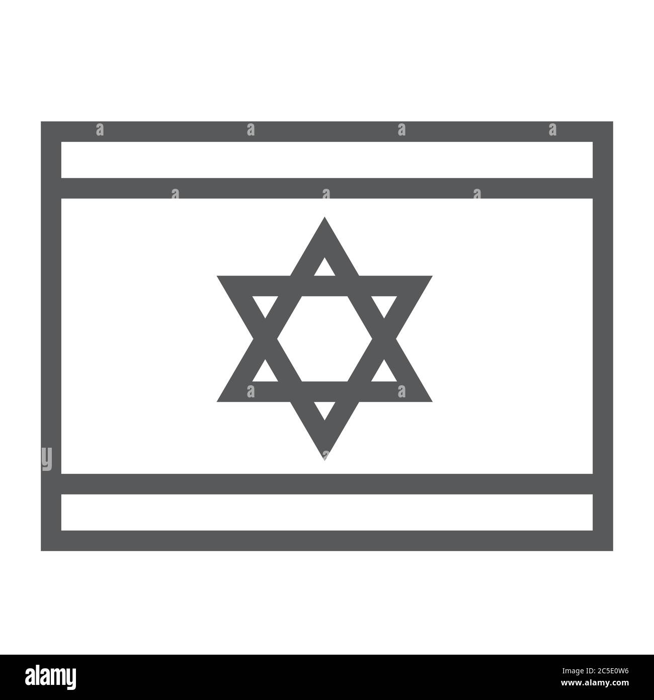 Israel Flag Linie Symbol, National und Land, israelische Flagge Zeichen, Vektorgrafik, ein lineares Muster auf weißem Hintergrund. Stock Vektor