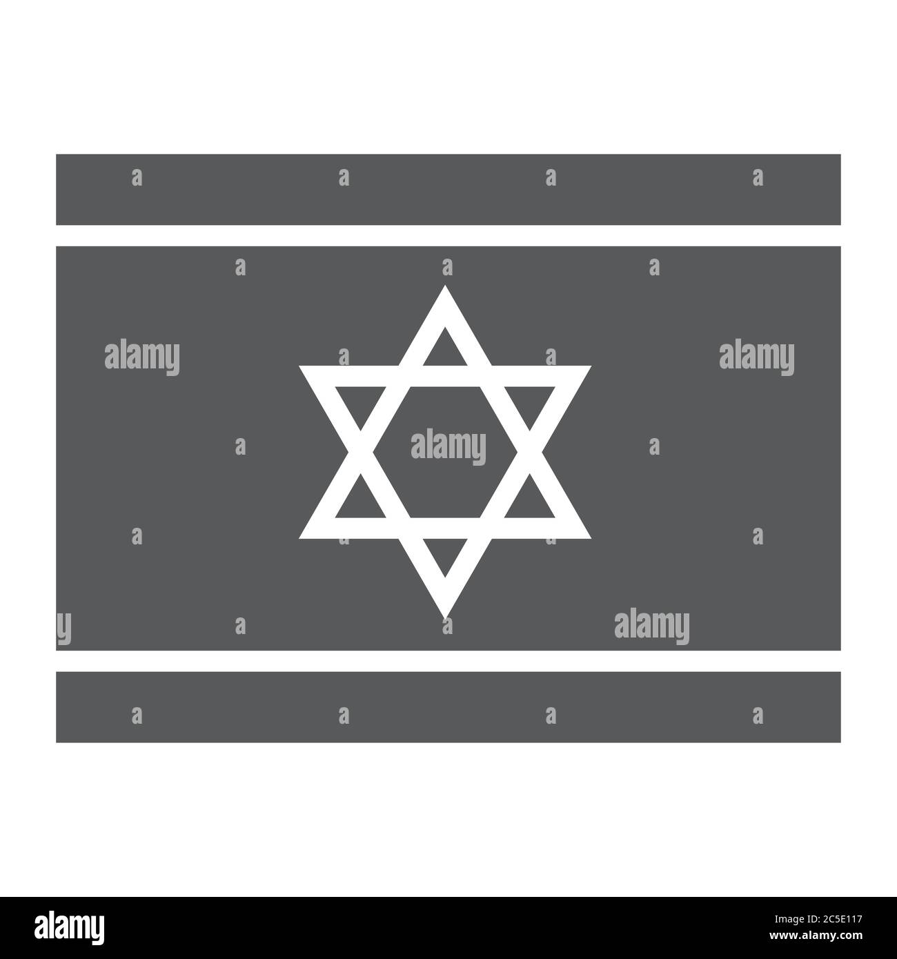 Israel Flagge Glyphe Symbol, national und Land, israelische Flagge Zeichen, Vektorgrafik, ein solides Muster auf weißem Hintergrund. Stock Vektor