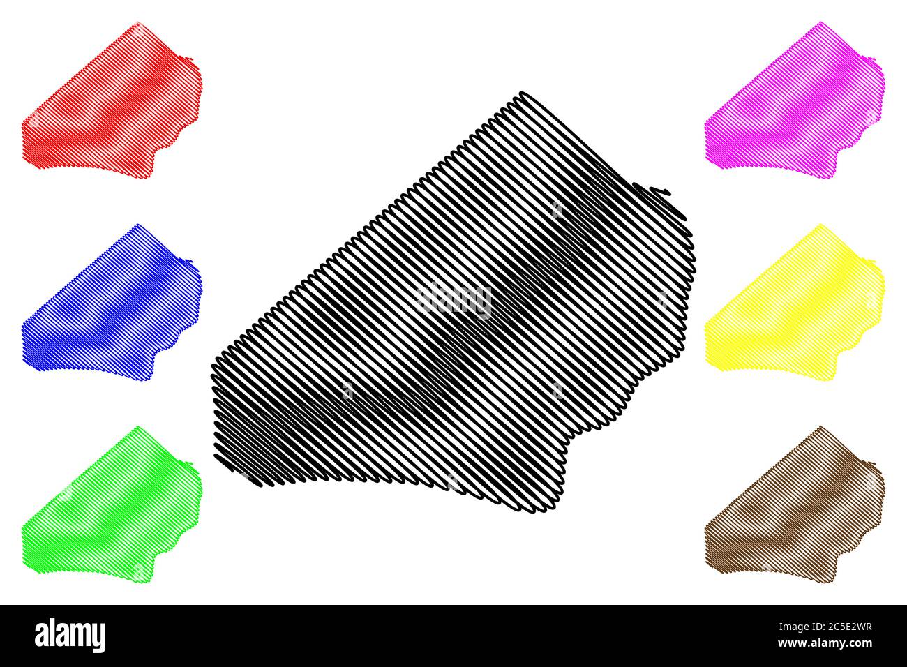 Sao Lazaro Pfarrei (Pfarreien von Macau, Macao Spezielle Verwaltungsregion der Volksrepublik China) Karte Vektor-Illustration, Skizze Scribble S Stock Vektor