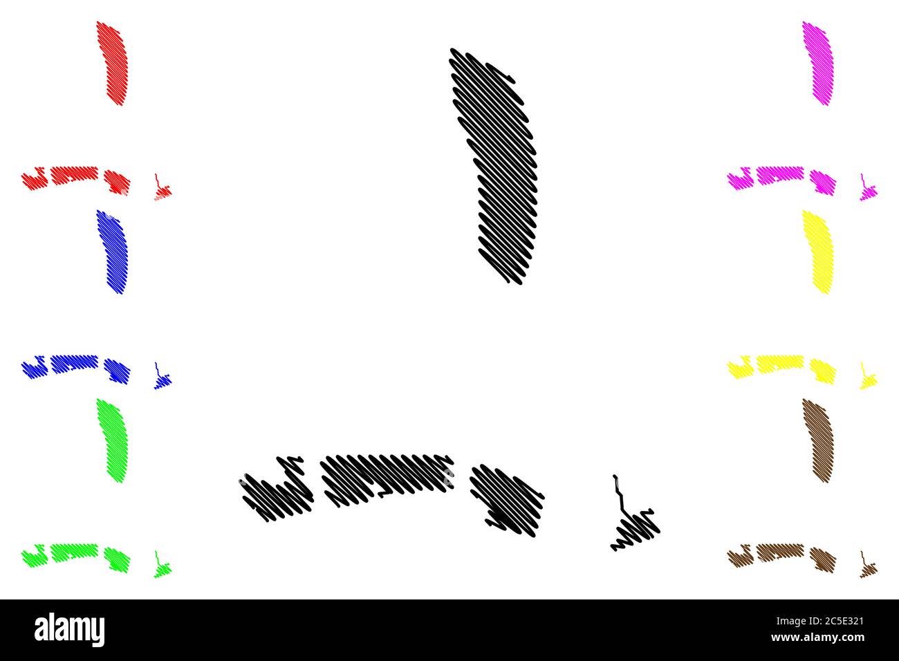 New Urban Zone Pfarrei (Pfarreien von Macau, Macao Special Administrative Region der Volksrepublik China) Karte Vektor-Illustration, Scribble sket Stock Vektor