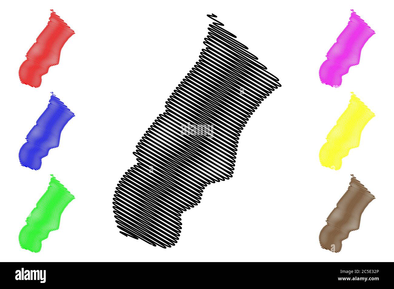 Sao Lourenco Pfarrei (Pfarreien von Macau, Macao Spezielle Verwaltungsregion der Volksrepublik China) Karte Vektor-Illustration, Skizze kritzelbar Stock Vektor