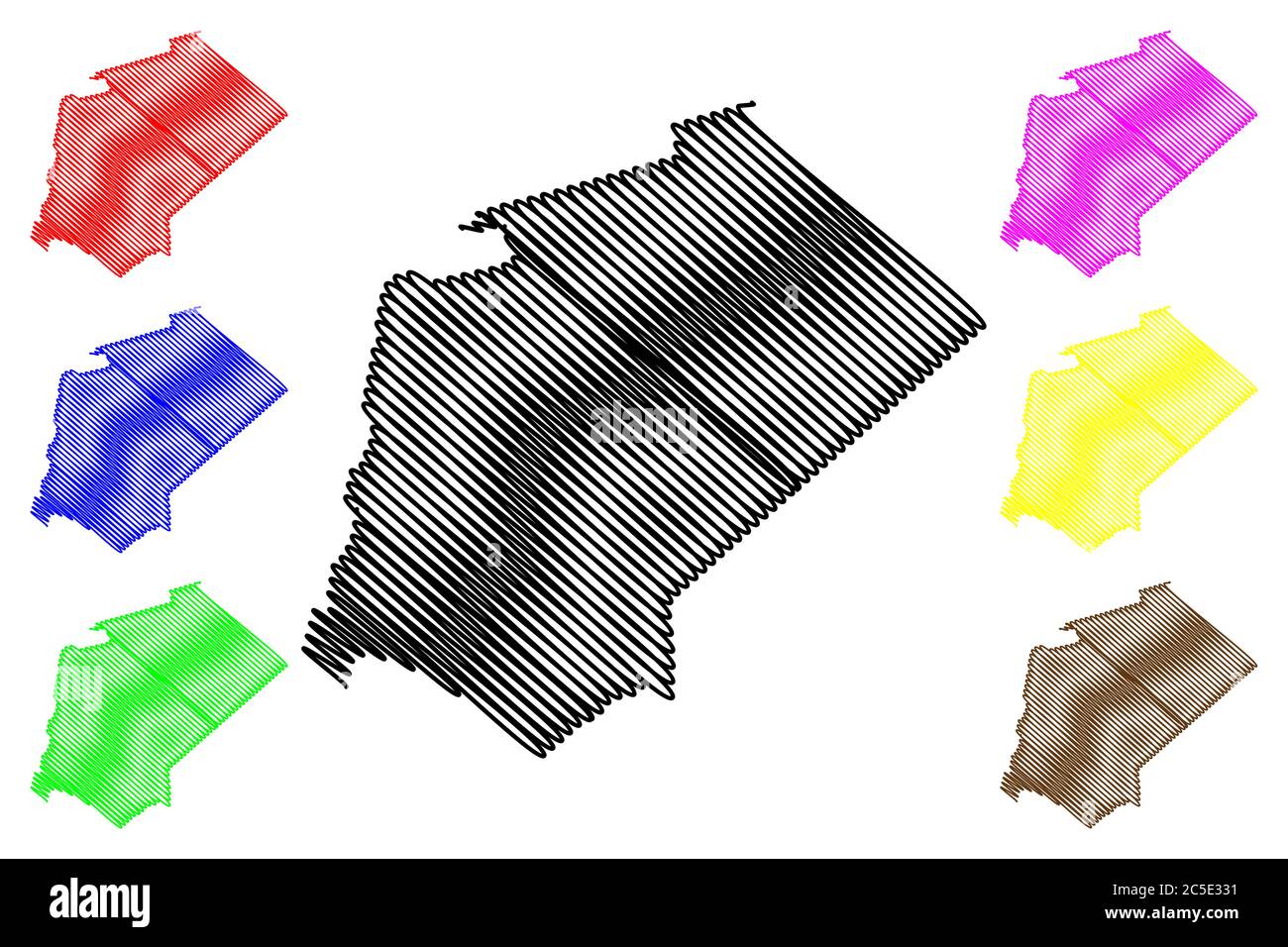 Santo Antonio Pfarrei (Pfarreien von Macau, Macao Special Administrative Region der Volksrepublik China) Karte Vektor Illustration, Scribble sketc Stock Vektor