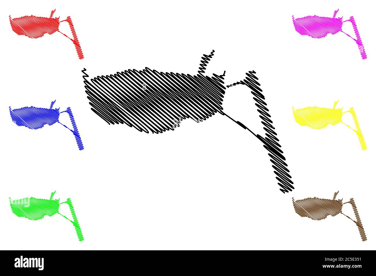Taipa Pfarrei (Pfarreien von Macau, Macao Spezielle Verwaltungsregion der Volksrepublik China) Karte Vektor-Illustration, Skizze kritzelnNossa Stock Vektor