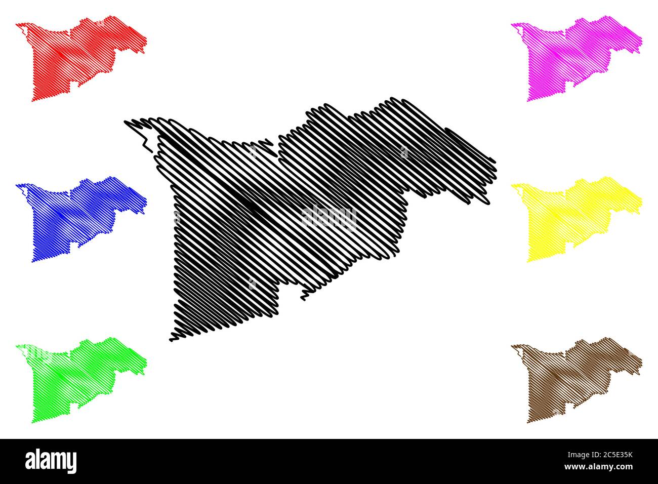 Cotai Pfarrei (Pfarreien von Macau, Macao Spezielle Verwaltungsregion der Volksrepublik China) Karte Vektor-Illustration, Skizze kritzelhaft Cotai Stock Vektor