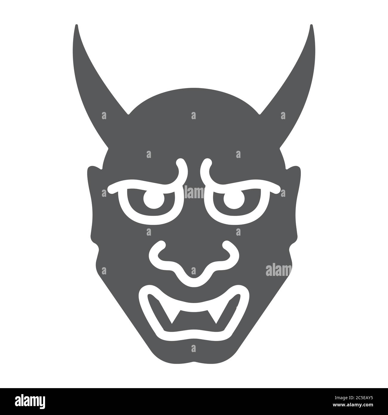 Hannya Glyphe Icon, Asian und Dämon, japanische Maske Zeichen, Vektorgrafik, ein solides Muster auf weißem Hintergrund. Stock Vektor