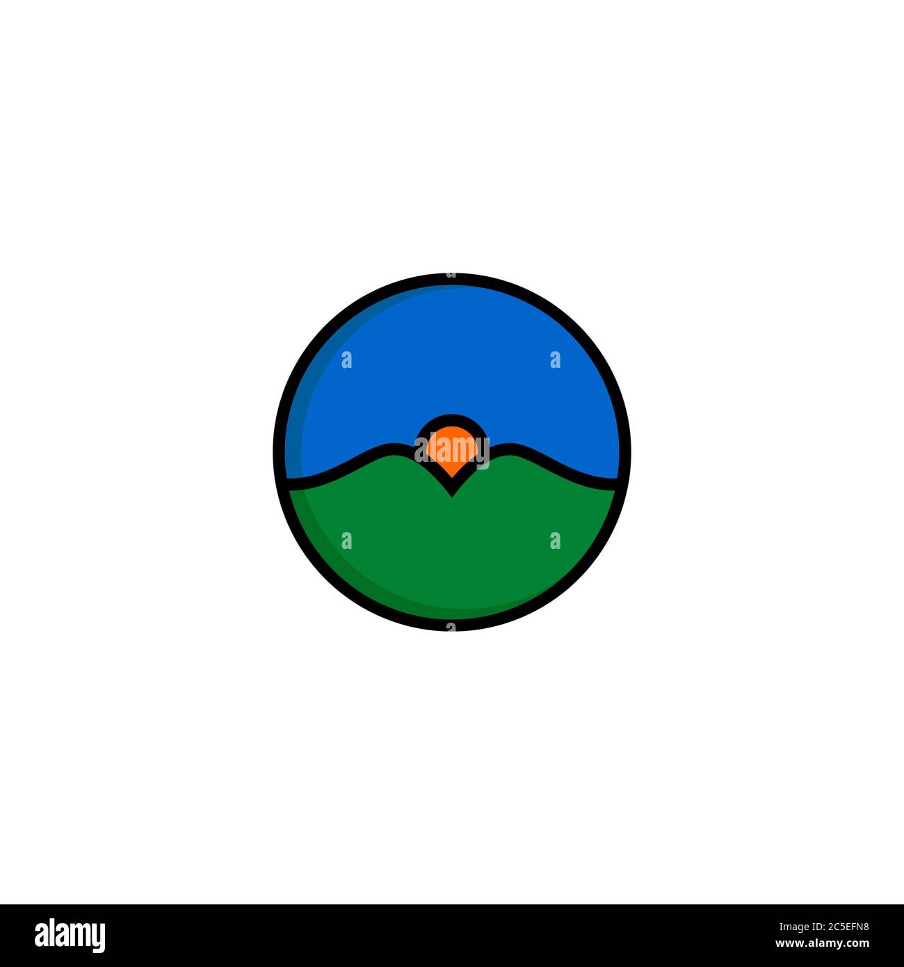 Natur Berg Logo, einfache und minimalistische Logo-Design, isoliert auf weißem Hintergrund. Stock Vektor