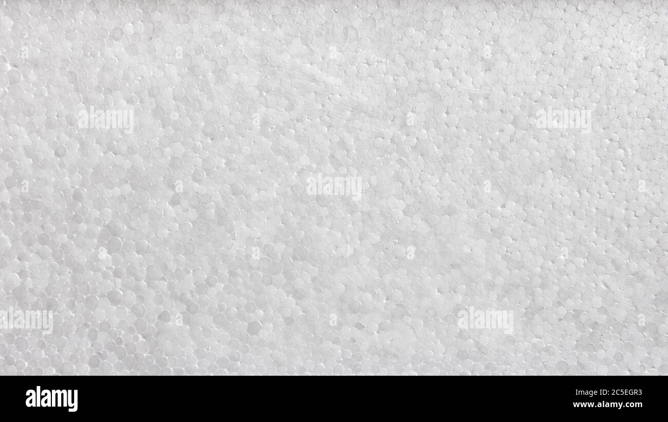 Hintergrund aus Polystyrol oder Styropor. Detail der Styrol-Schaumstoff-Kunststofffolie. Weißes Styropor-Brett für den Hintergrund. Nahtlose Gipskartonplatte abstr Stockfoto