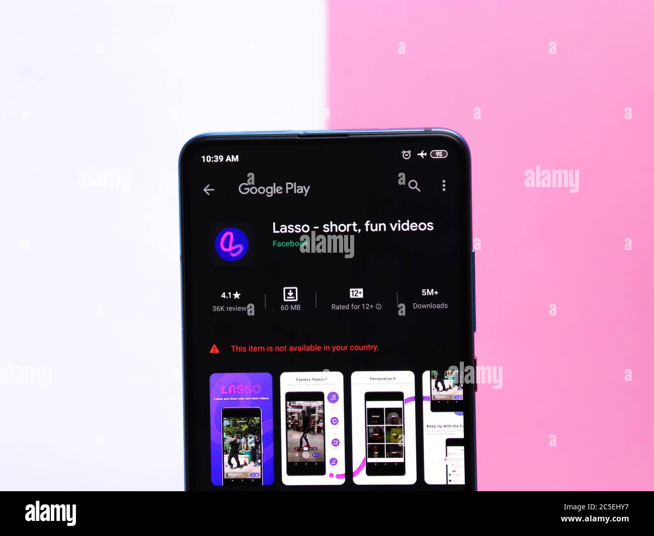Assam, indien - 1. Juli 2020 : Lasso App für kurze und lustige Videos. Stockfoto