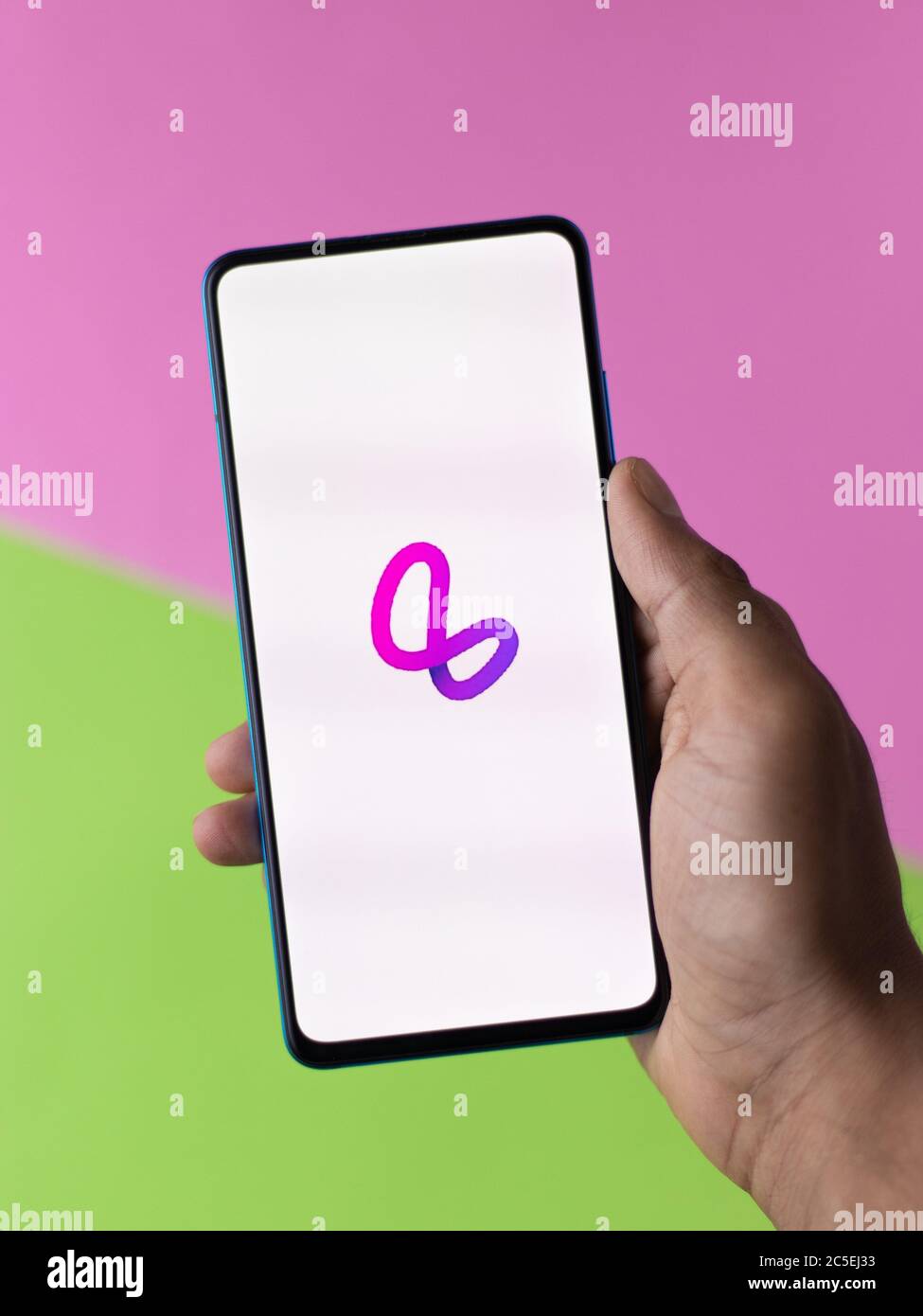 Assam, indien - 1. Juli 2020 : Lasso App für kurze und lustige Videos. Stockfoto