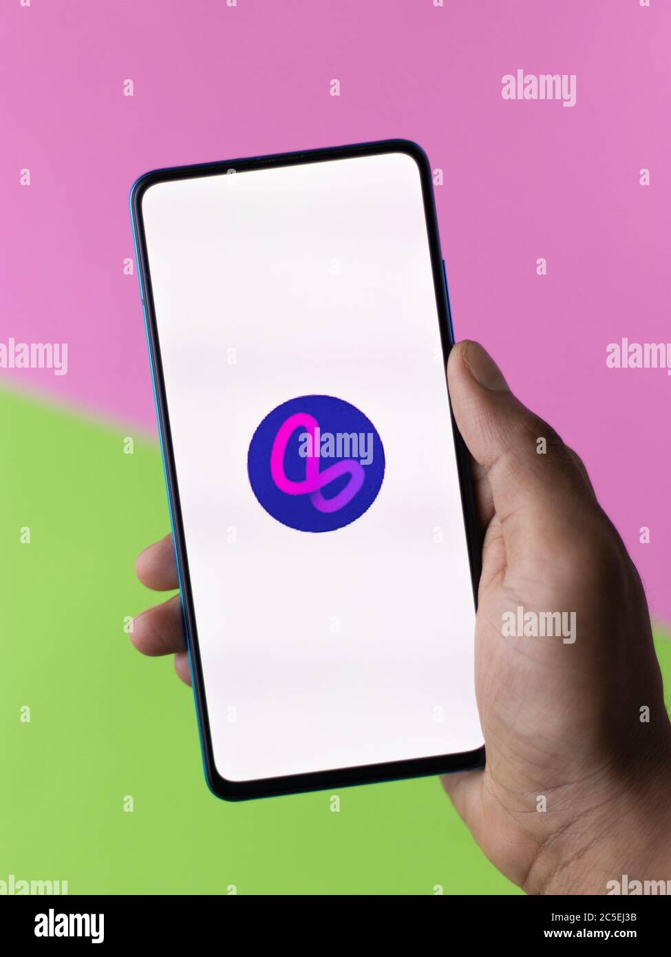 Assam, indien - 1. Juli 2020 : Lasso App für kurze und lustige Videos. Stockfoto