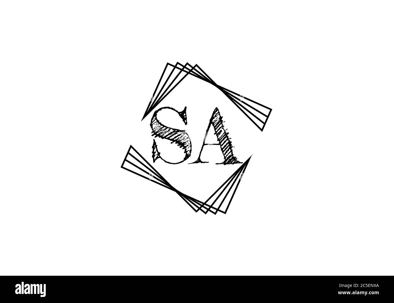 Initial Monogram Letter S A Logo Design Vektor-Vorlage. S EIN Logo-Design mit Buchstaben Stock Vektor