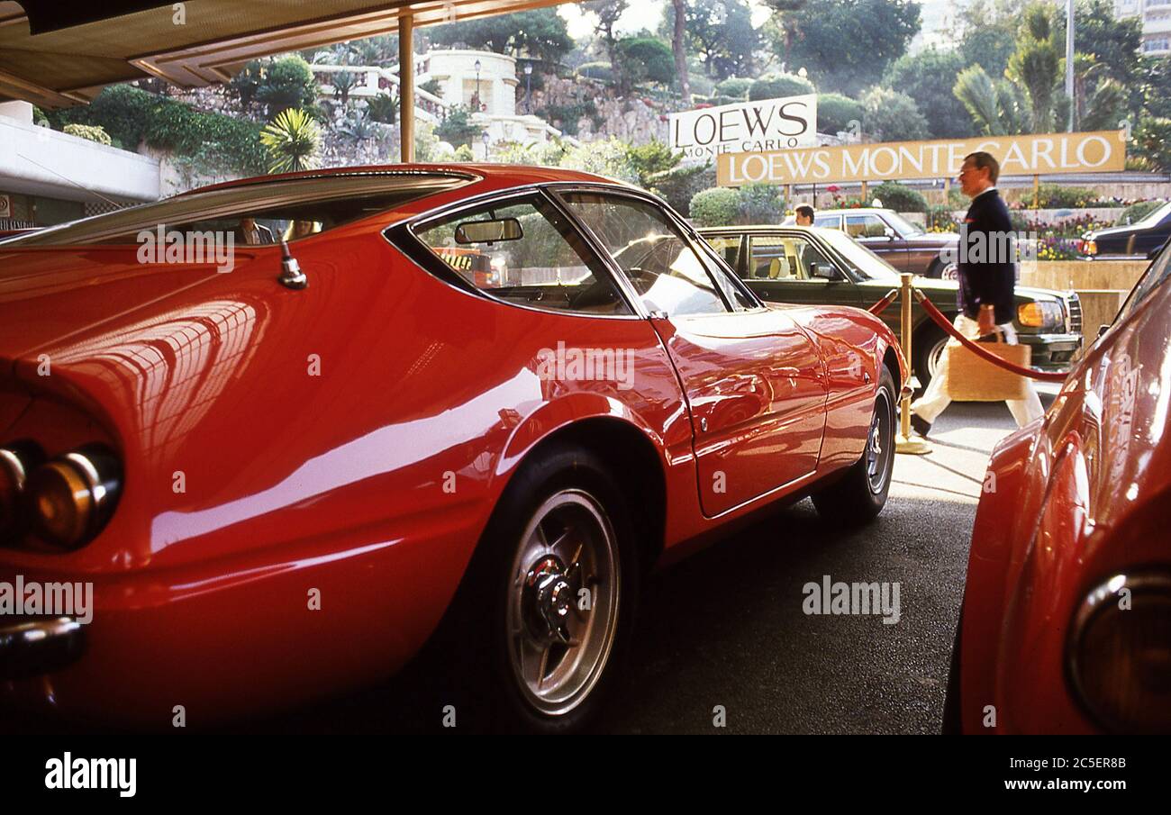 Ferrari 365 Daytona GTB4 bei der Christie's Monaco Automobilauktion von Bugatti und Ferrari 1987 Stockfoto