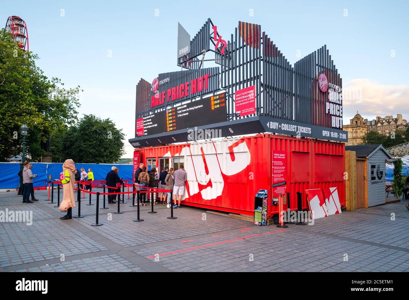 Stand mit Tickets für das Fringe, das größte Kunstfestival der Welt Stockfoto