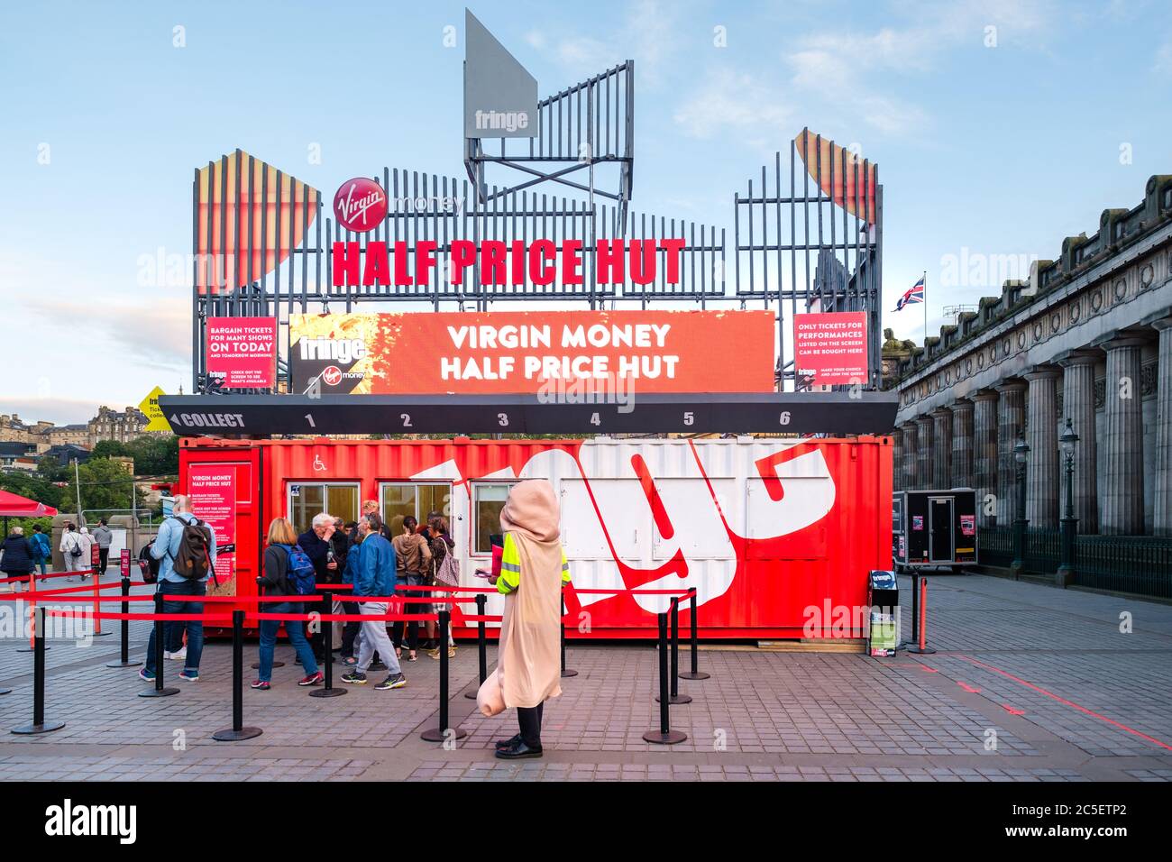 Stand mit Tickets für das Fringe, das größte Kunstfestival der Welt Stockfoto