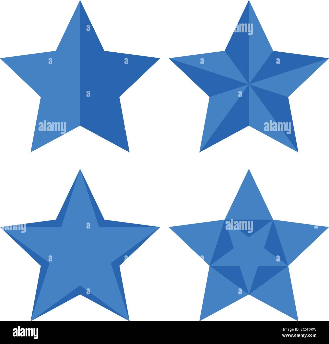 Blue Star Shape Icon Set Dunkelblaue Vektorgrafik Stock Vektor