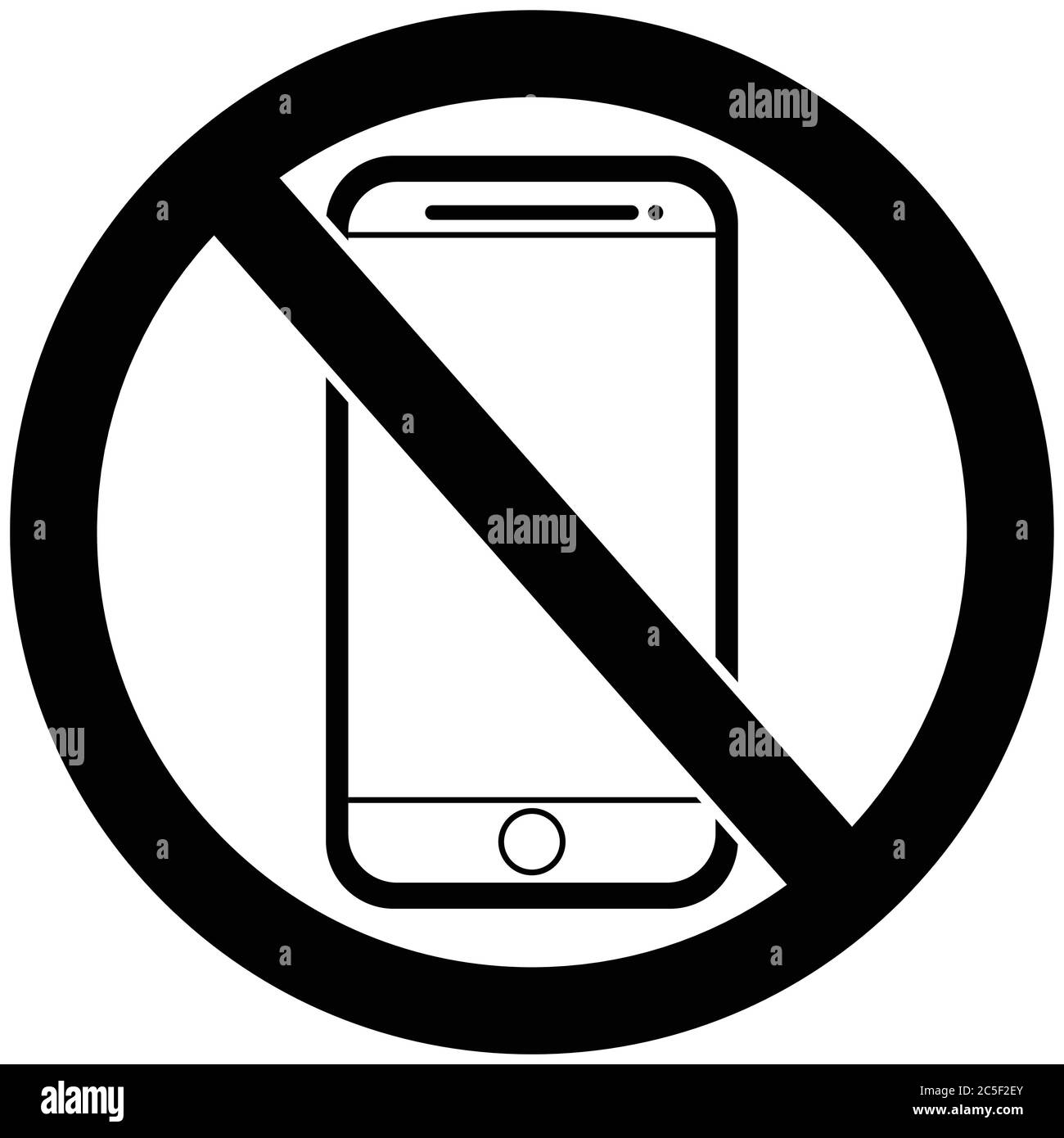Verbotene Telefonnutzung Zeichen kein Smartphone Symbol Vektordarstellung Stock Vektor