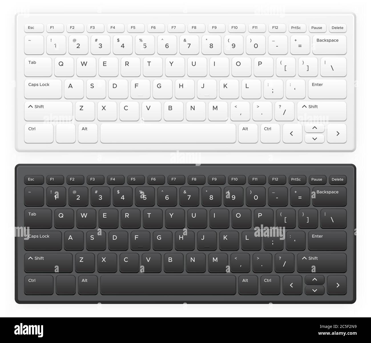 Laptop-Tastatur. Notebook-Computer-Tasten mit englisch lateinischen Alphabet qwerty Tasten Tastatur realistische Vektor isoliert Vorlage Stock Vektor