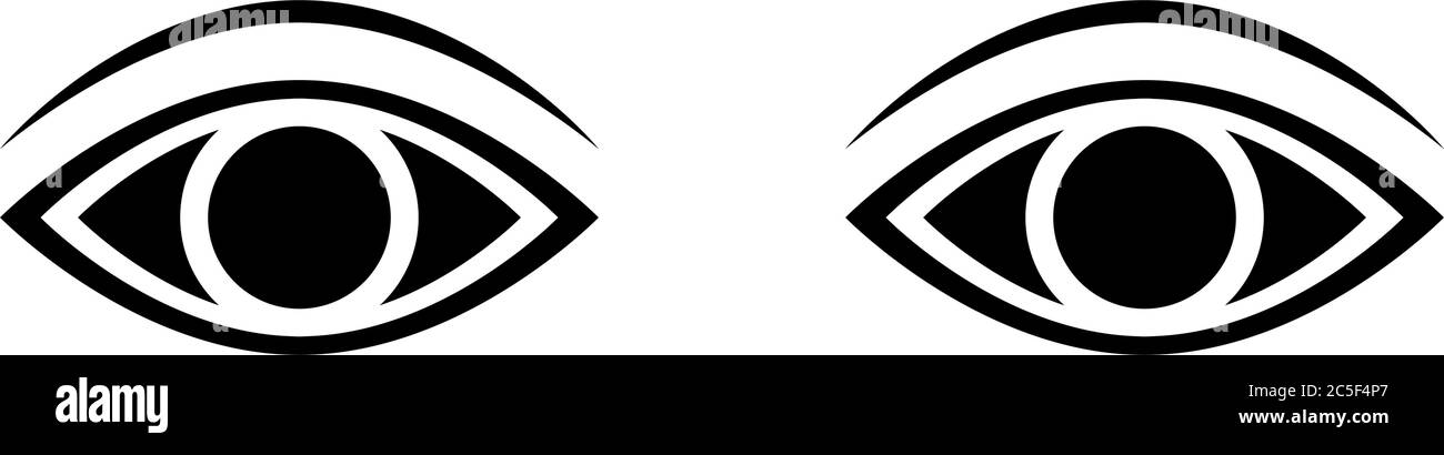Symbol Für Schwarze Augen Und Augenbrauen Vektor-Illustration Augäpfel Anzeigen Symbol Für Circle Sight Vision Stock Vektor