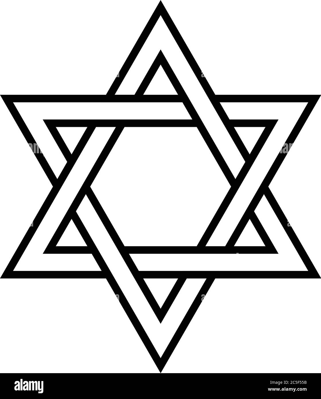 Jüdischer Stern von David Ikone jüdische Tradition biblisches Symbol isolierte Vektor-Illustration Israel nationales Zeichen Stock Vektor