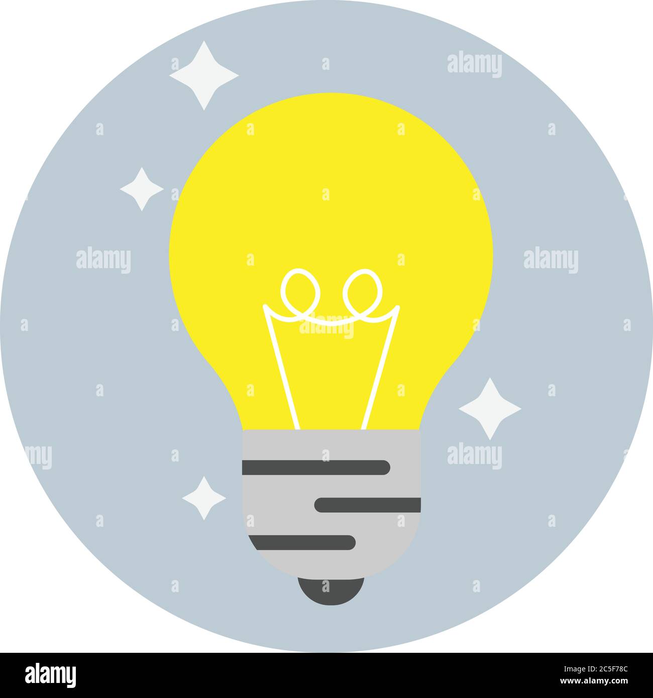 Symbol Für Gelbe Glühlampe Creative Brainstorm Idea Solution Stock Vektor