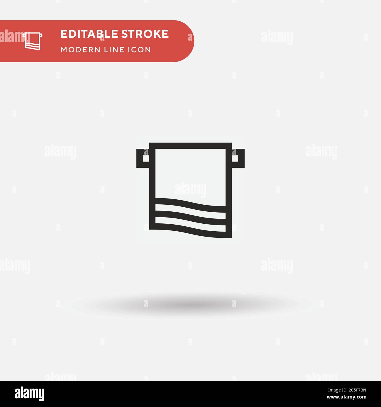 Einfaches Vektorsymbol für Handtücher. Illustration Symbol Design Vorlage für Web mobile UI Element. Perfekte Farbe modernes Piktogramm auf bearbeitbaren Strich. Handtuch-Symbole für Ihr Business-Projekt Stock Vektor